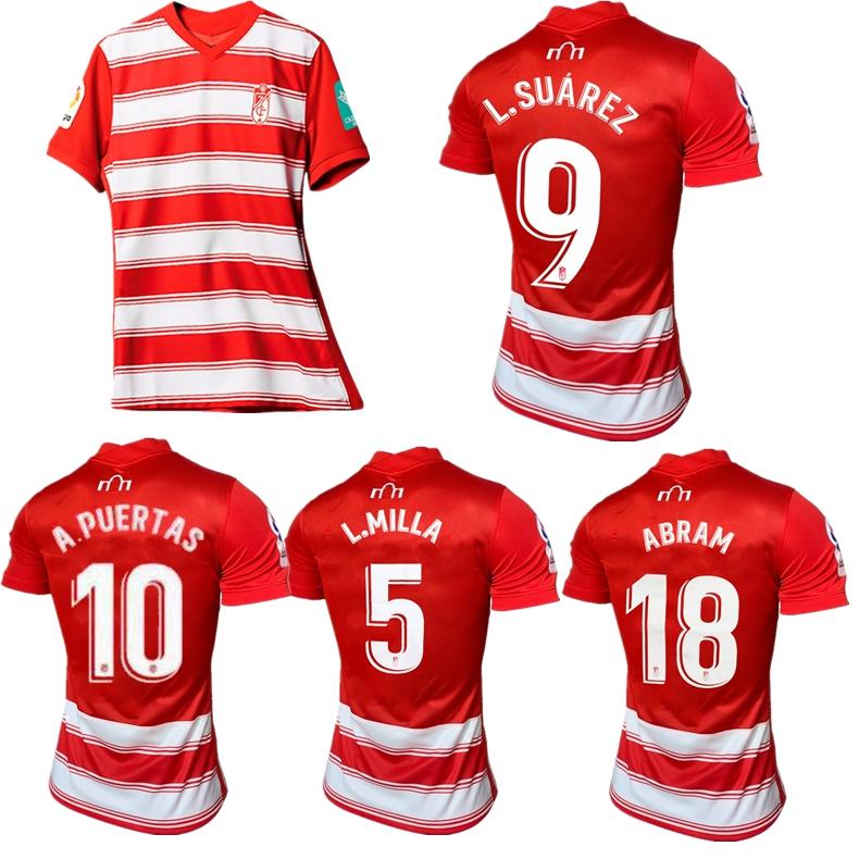 

2021 2022 Granada CF soccer jersey 21 22 Molina . Suarez A.PUERTAS DOMINGOS D ABRAM D.MACHIS MILLAÂ home away football shirt, Black;yellow