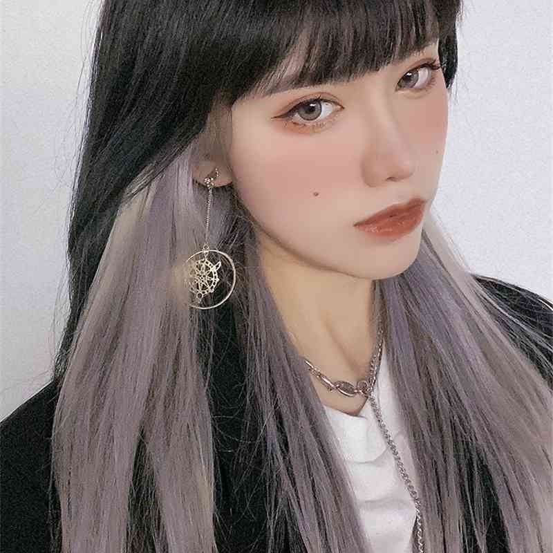 

pad natural highlights Hair powder wig piece hanging ear dyeing and ironing, 60cm