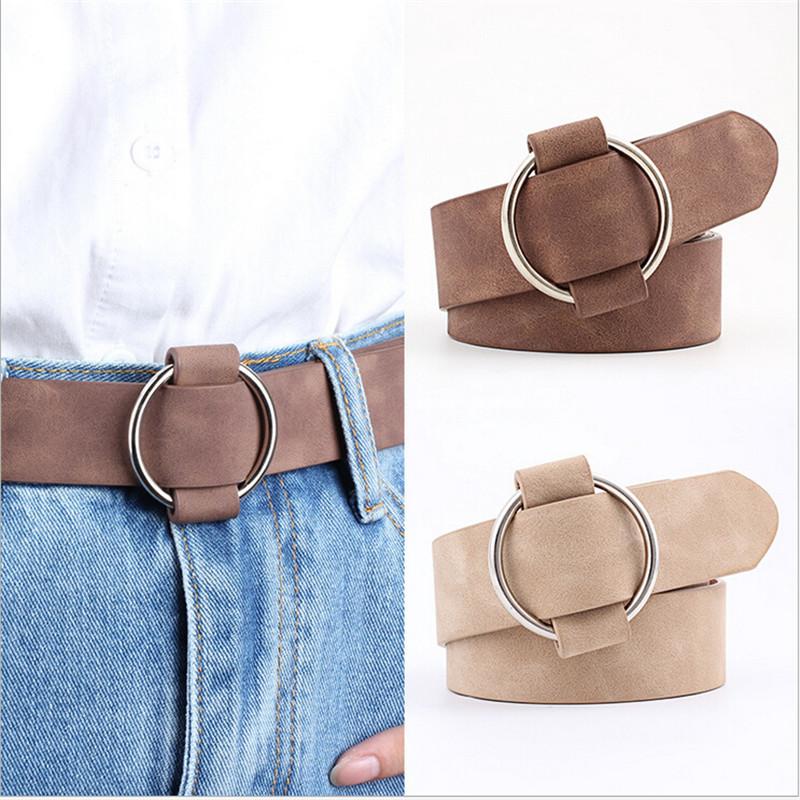 

Belts Fashion Womens Designer Round Casual Ladies For Jeans Modeling Without Buckles Leather Belt Cinturon Mujer, Black;brown