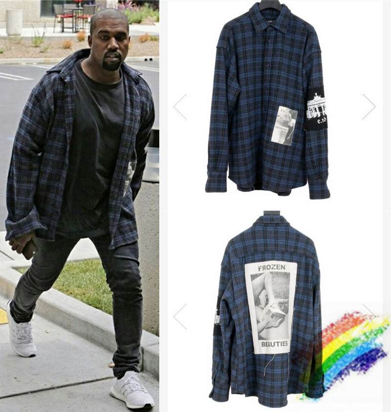 

2021 New Heavy Fabric Kanye West Erd Flannel Jacket Hoodies Men Women Oversized Hooded Plaid Shirt Wool Jersey Coats Pullover Tdb5, Black