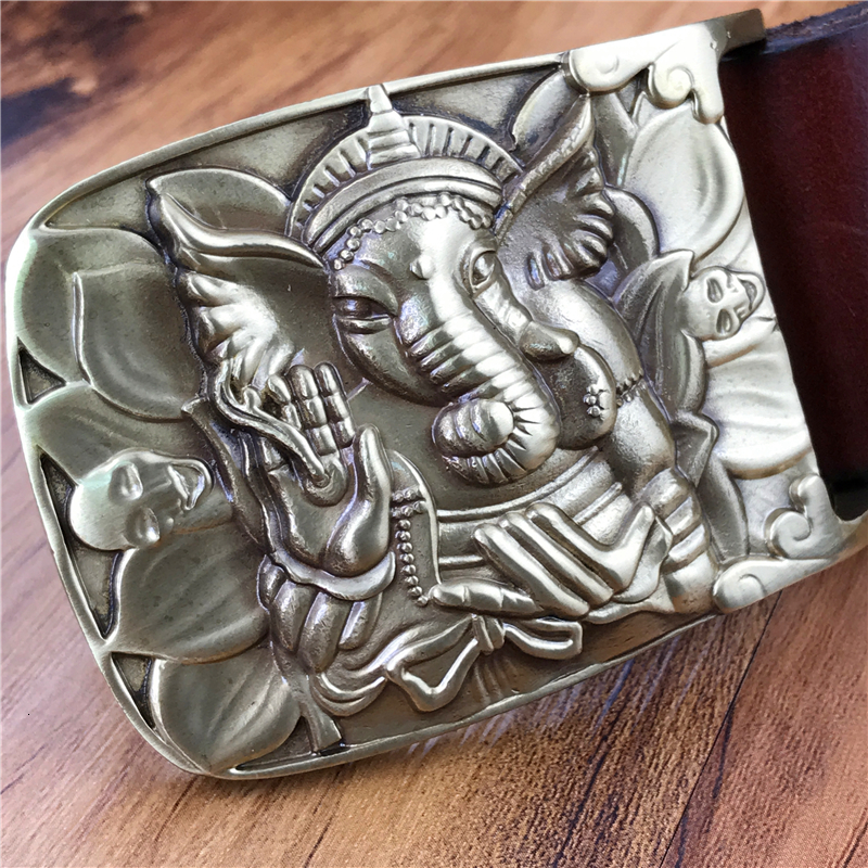 

2021 New Elephant Buckle Genuine Jeans for Male Strap Ceinture Cinturon Riem Leather Belt Men Mbt0566 P00z, Black