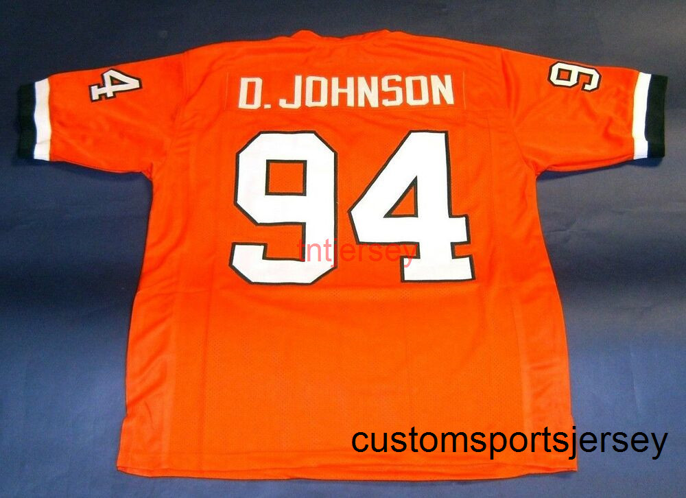 

CHEAP CUSTOM DWAYNE JOHNSON MIAMI HURRICANES JERSEY STITCHED ADD ANY NAME NUMBER, Black