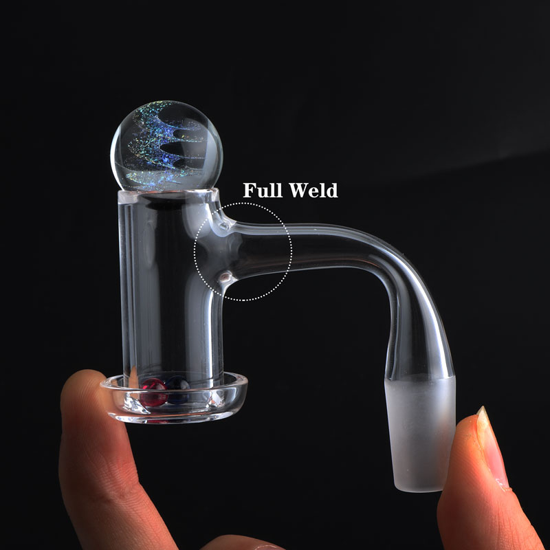 

Beracky High Quality Smoking Accessories Full Weld 20mm OD quartz banger With 6mm Ruby&Sapphire Pearls For Glass Water Bongs Dab Rigs