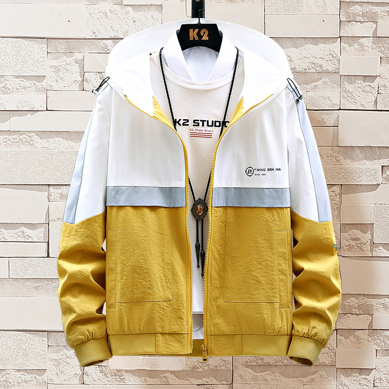 

2021 New Brand Men Clothing Fall Winter Hooded Jacket Warm Clothes Korean Style Coat Plus Size Long Sleeve Fashion Windbreaker Tops Z8en, Army green