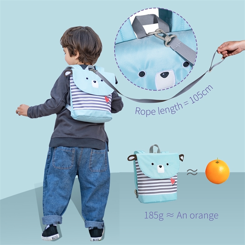 

Sunveno Cute Cartoon Toddler Baby Harness Backpack Leash Safety Anti-lost Backpack Strap Walker Dinosaur Backpack 210831, Blue bear