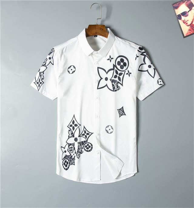 

2021 luxury designer men's shirts fashion casual business social and cocktail shirt brand Spring Autumn slimming the most fashionable c, White;black