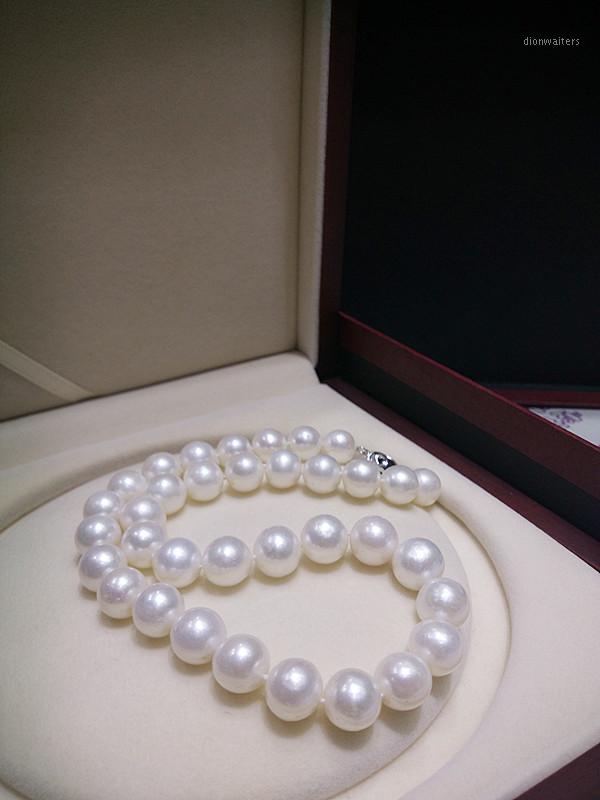 

Genuine 12-13MM Natural Freshwater Pearl Necklace Round Super Light Send Mom 925 Silver Clasp Chains