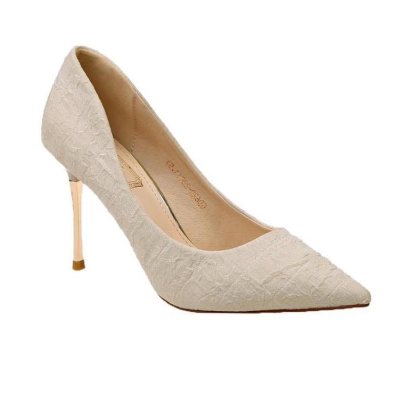 

Dress Shoes Pointed Toe Female Woman Shallow Fashion Leather High Heels Pumps For Women Wedding Party Women's Sexy Office, Beige