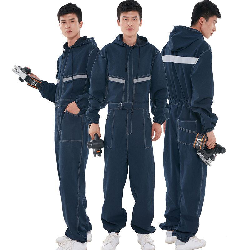 

Men's Tracksuits Denim Work Clothes One-piece Suit Welding Machine Repair Dirt-resistant Wear-resistant Coveralls Factory Workshop Overalls
