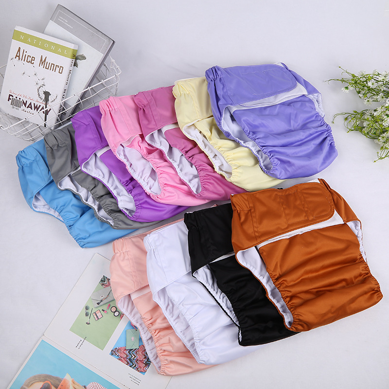 Cloth Diaper Adjustable Wash Diapers Adults Reusable Diaper Covers Elderly Waterproof Napkin Nappy Diaper Briefs Shorts Panties Pants 18C3-image-737014191