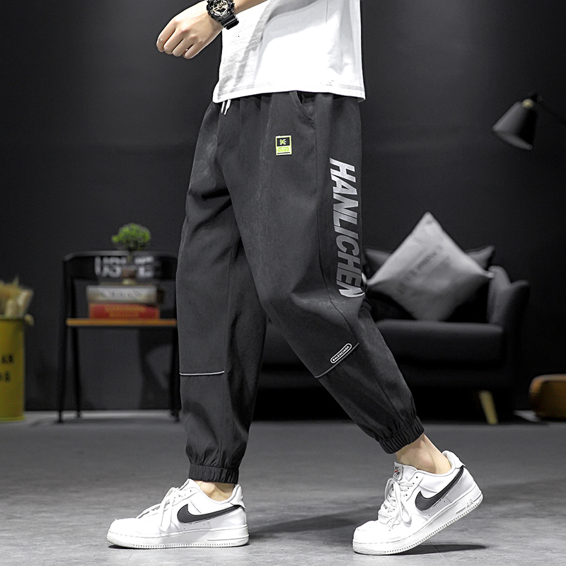 

2021 New Men's Joggers Leggings Pants Man Black Comfortable Harem Pant Summer Casual Streetwear Loose Trouser Japanese Trendy Sweatpants A73, Dkk8 dark grey