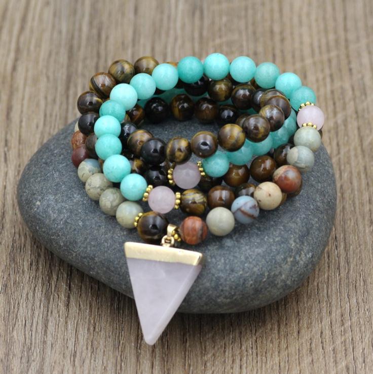 

108 natural tiger stone retro bracelet fashion yoga bracelet