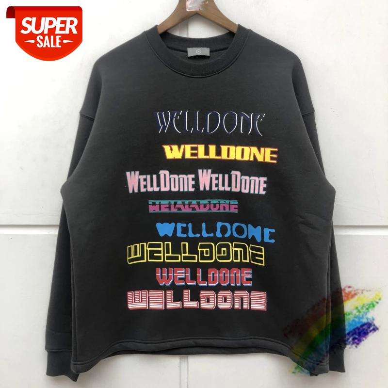 

2020fw WE11DONE Sweatshirts Crewneck Men Women 1:1 Top-Quality Cotton Welldone Pullover #DE2R, Black