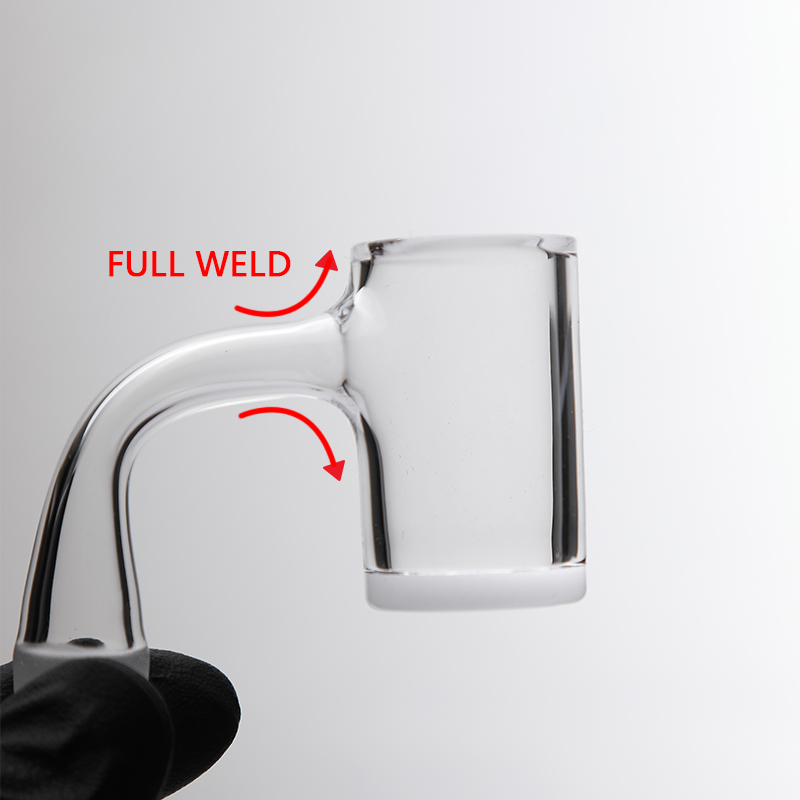 

high quality Fully Weld Quartz Banger Gavel Nail White Opaque Bottom Flat 14mm male female Quartz Nail Glass water pipe bong
