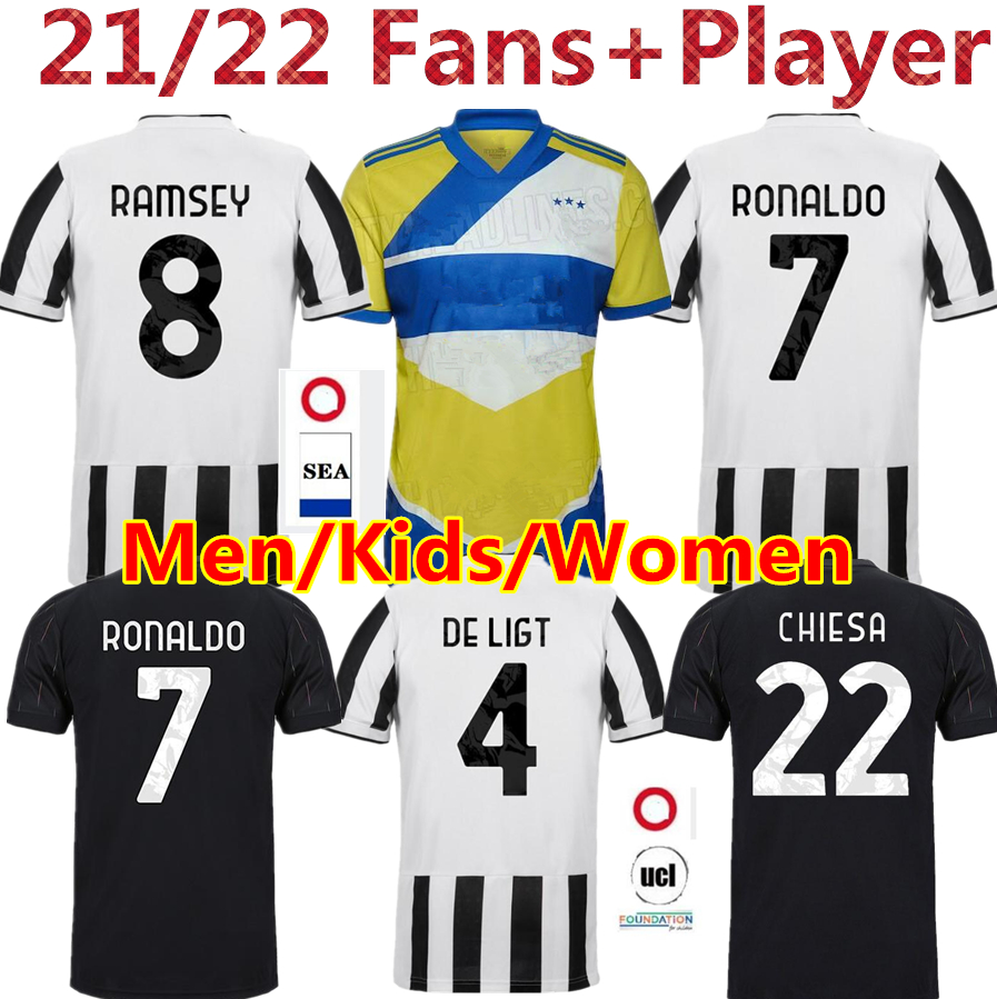 

21 22 RONALDO DYBALA soccer jersey Juentus CHIESA MORATA KULUSEVSKI McKENNIE DE LIGT JUVE 2021 2022 Fans Player version football shirt Maglia da calcio Men kids kit, Blue
