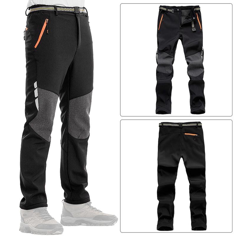 

Racing Pants Men' Outdoor Sports Autumn And Winter Plus Velvet Thickening Warm Windproof Mountaineering Fishing Trousers, Black