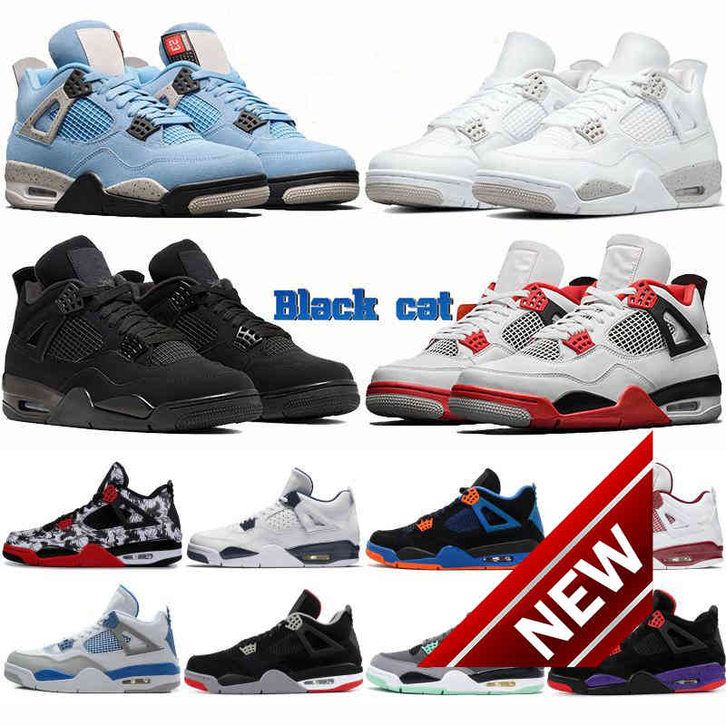

2022 Jumpman 4 4s Basketball Shoes Mens High University Blue White Oero Sail Union Fire Red Bred Black Cat Metallic Purple Green Lightning Retro, Customize