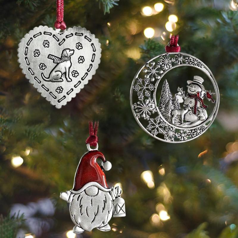 

Christmas Decorations Delicate Pendants Cartoon Iron DIY Fancy Little Xmas Tree Pendant For Holiday