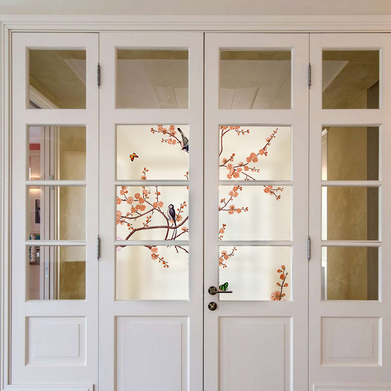 

Customized sliding door glass window sticker transparent opaque frosted glass glue-free electrostatic film sticker