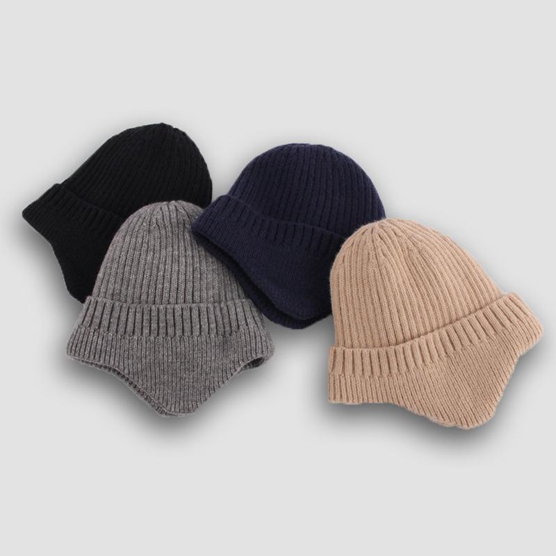 

Beanies Thick Plush Winter Hats For Women Solid Knitted Fleece Lined Outdoor Cycling Bomber Skullies