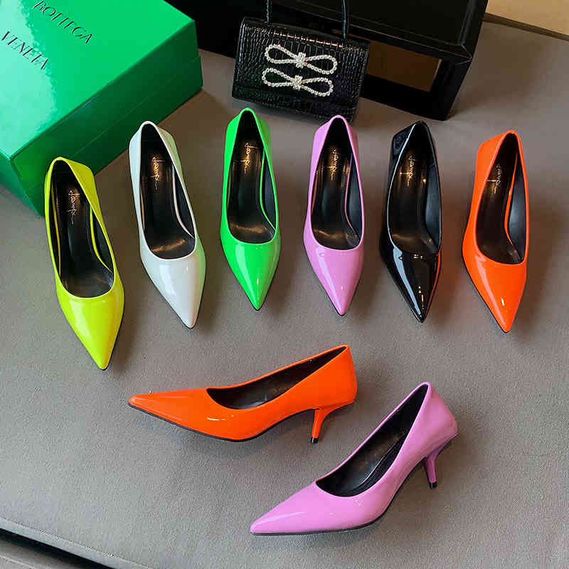 

dress shoes sapatos de salto fino, fino da moda, feminino, tamanhos 39, verde, rosa, branco, preto e laranja 83vc, Black