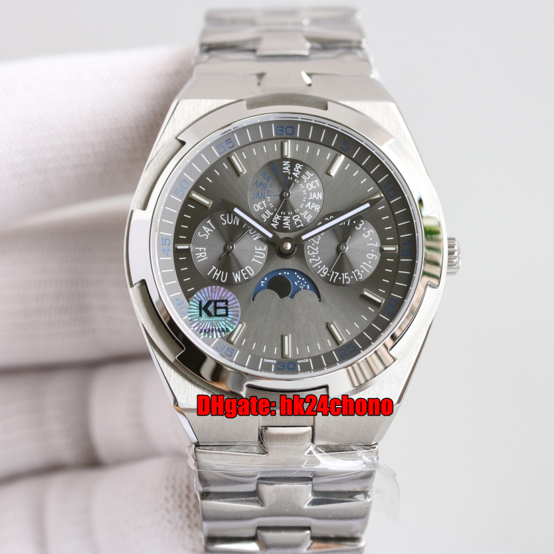 

5 Style Top Quality Watches K6F 4300V/120G-B102 Overseas Perpetual Calendar Cal.1120 Automatic Mens Watch Gray Dial Stainless Steel Bracelet Gents Wristwatches, Vip