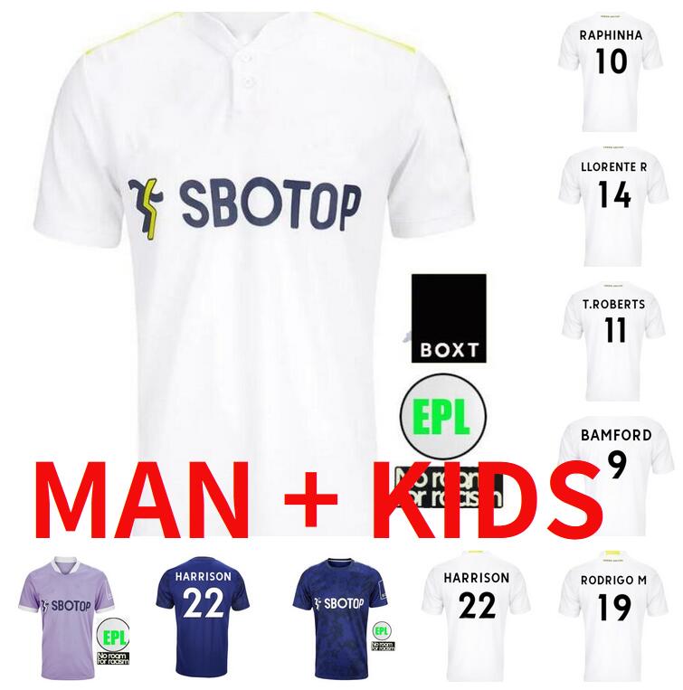 

Men + Kids 21 22 Leeds BAMFORD soccer jerseyS Player version 2021 Raphinha COSTA Alioski Phillips GOALKEEPER TRAINING ROBERTS HARRISON HERNANDEZ football shirt, Kids size