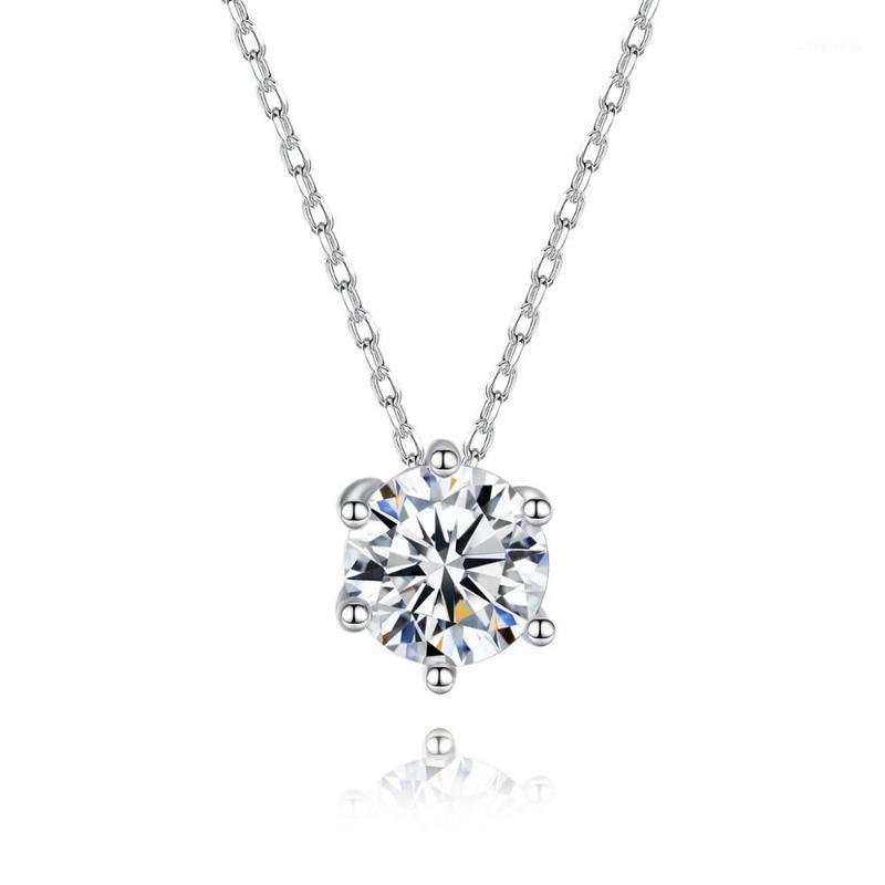 

Pendant Necklaces Wholesale Design Cubic Zirconia Inlay Female Necklace For Weddings Jewelry Party Gift, Silver