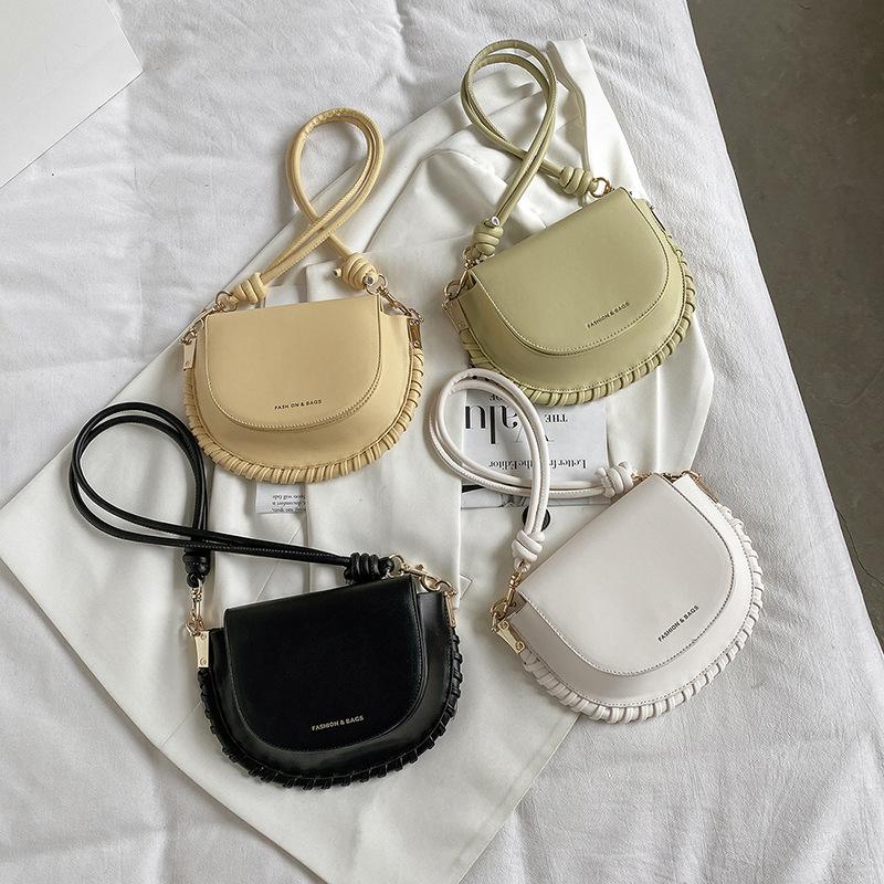 

Cross Body Designer Products Women's Bag 2021 Fashion Foreign Shoulder Messenger Saddle Handbag, Black