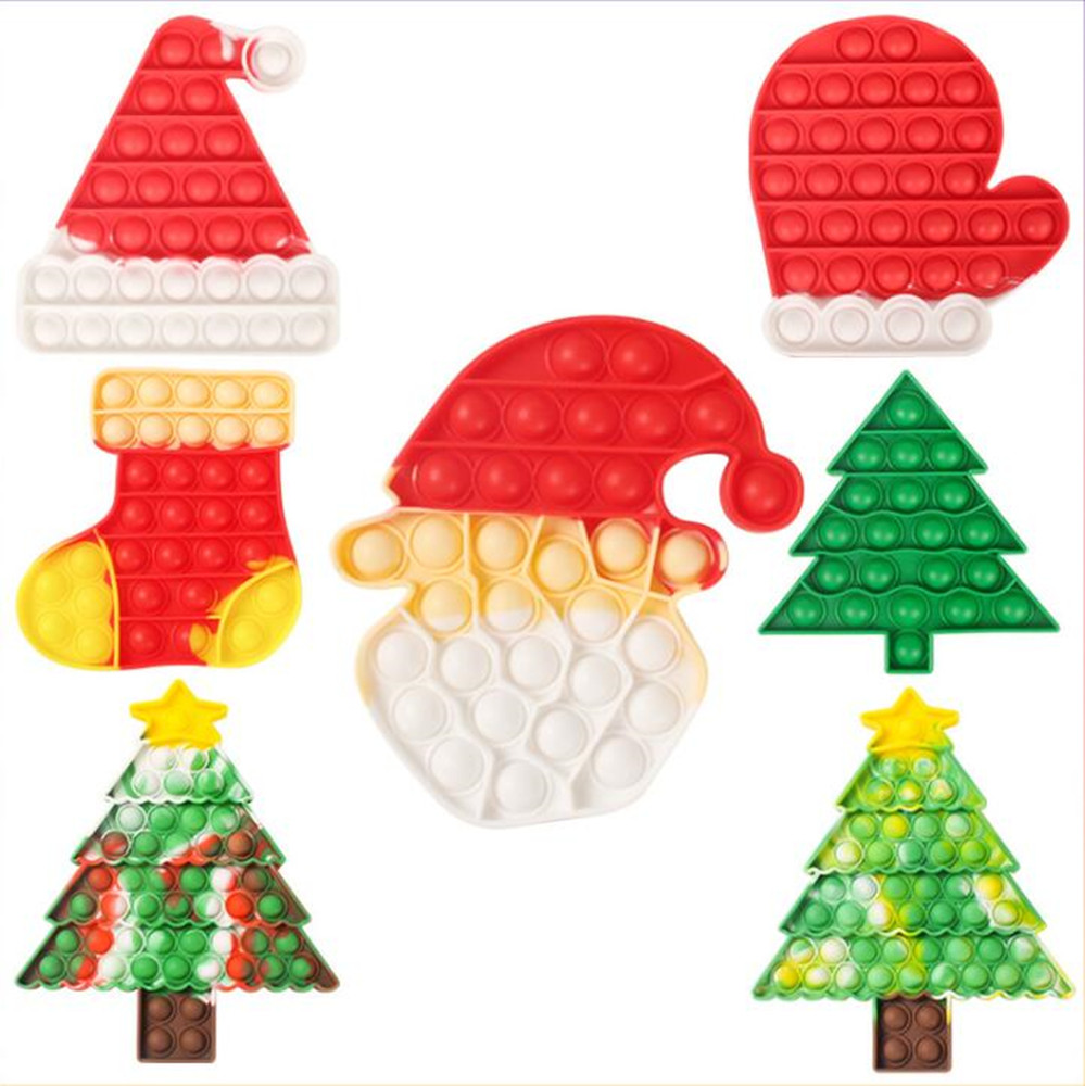 

Simple Dimple Fidget Toys Push Bubble Anxiety Anti Stress Reliever Christmas Tree Santa Hats Gloves Kawaii Stuff Autism Antistress Sensory Toy