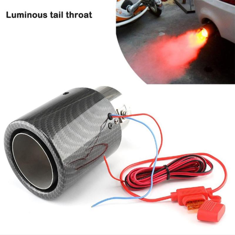 

Manifold & Parts Carbon Fiber Luminous Tail Throat With High Temperature Resistant Led Light Modified Car Exhaust Pipe Universal Stainless S