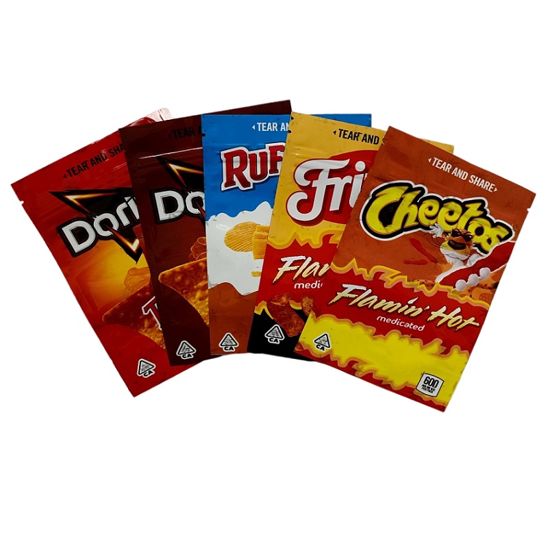 

Doweedos Pouch Gummies Mylar Bag Little Smell Proof Bags Zipper Small Pack Packaging Cannabutter Doritos Resealable Edibles Packag Dank Packing