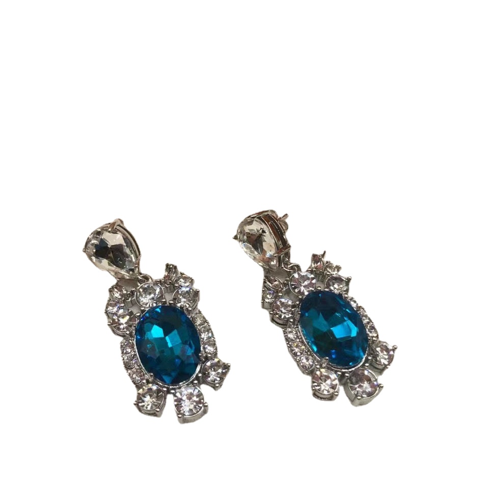 

Luxury Dangle & Chandelier M earrings niche retro crystal drop ins sweet super fairy personality, Silver