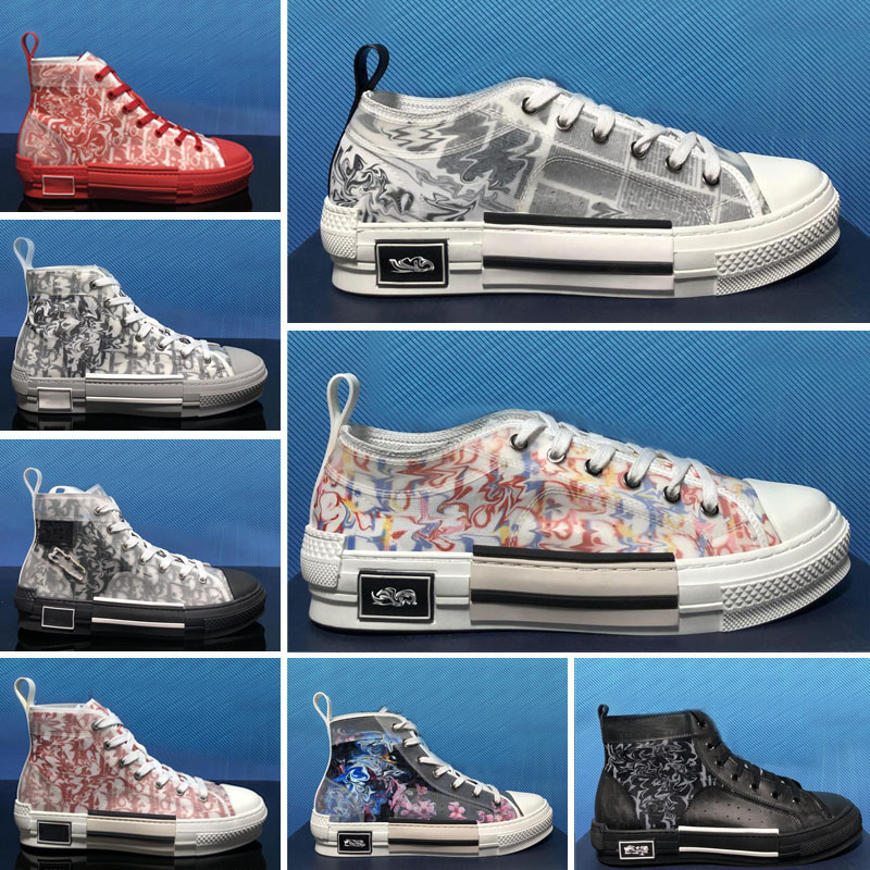

2022 High B23 Casual shoes Luxury Brand oblique technology canvas sneakers Fashion multi color Embroidery Luxurys men women Designer trainers, Color 14