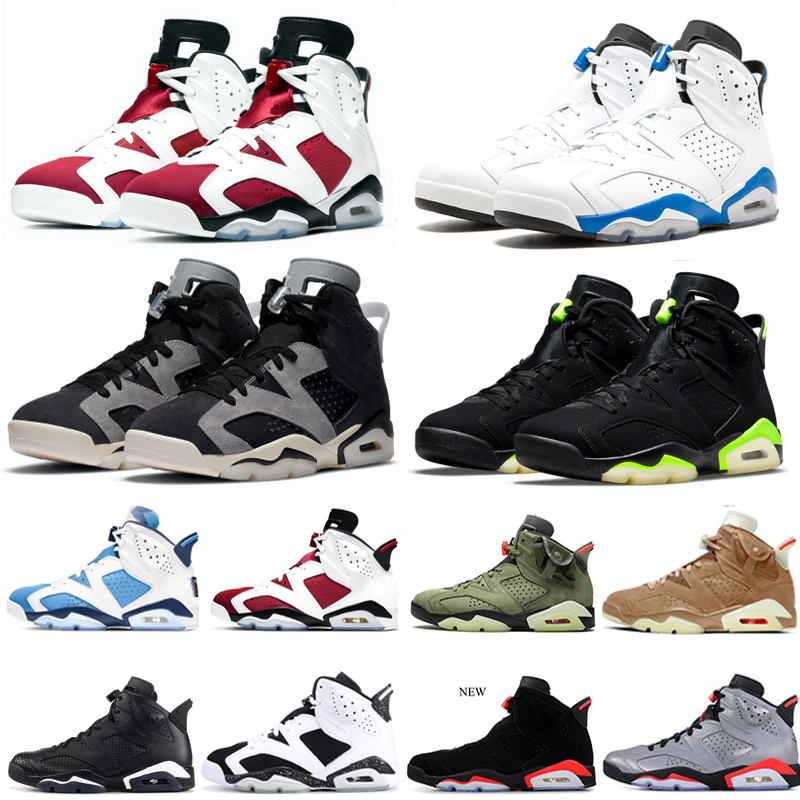 

Men basketball shoes 6 6s UNC Bred black cat White Infrared 23 Oreo Carmine Electric Green Tiffany Blue Midnight Navy Gatorade Hare sports sneakers, Color #6
