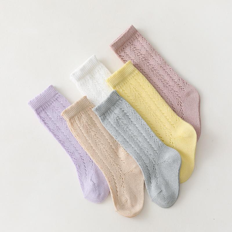 

Socks Toddler Baby Girls Boys Mesh Fashion Solid Hollow Out Knee High Fishnet Kids Thin Stockings 1-7 Years, White