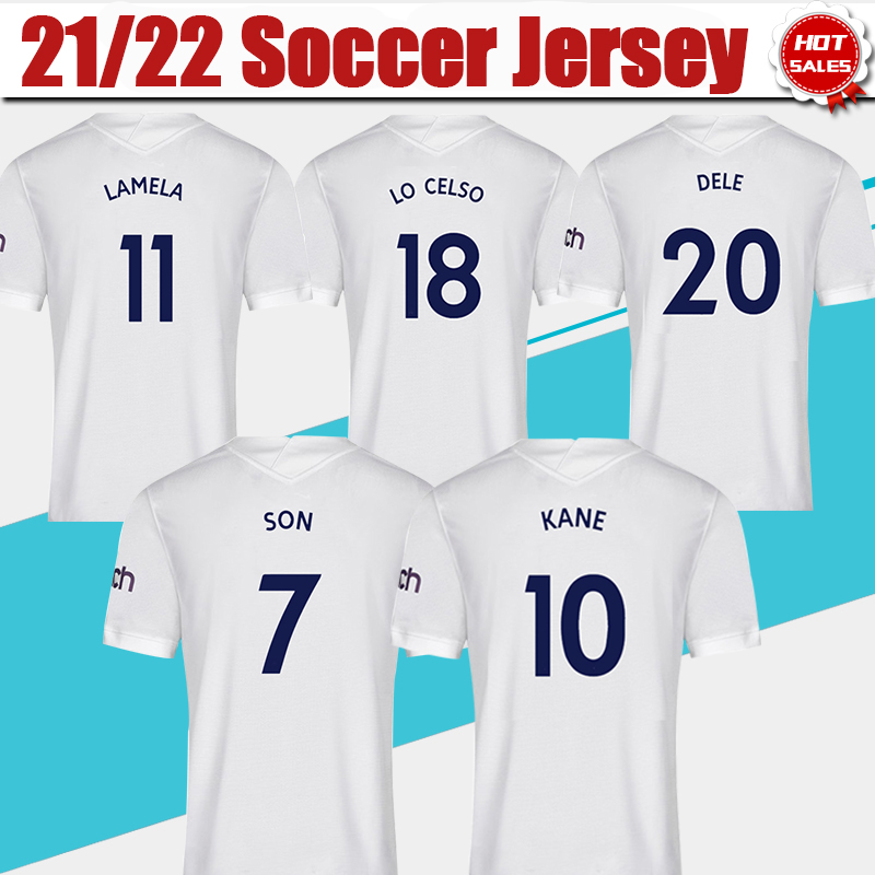 

#10 KANE Home White Soccer Jerseys 21/22 #7 SON #9 BALE Men Adult Soccer Shirt 2021/2022 #20 DELE #27 LUCAS #23 BERGWIJN Kids Kit Football Uniform, Home no patch