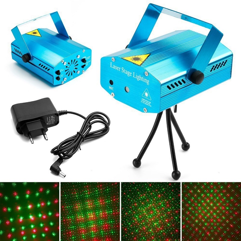 

150MW Mini Red & Green Laser Lighting for Moving Party Blue /Black Body Stage Light Applied in DJ Partys Playing LED Lights Twinkle With Tripod Stages Indoor Lamps