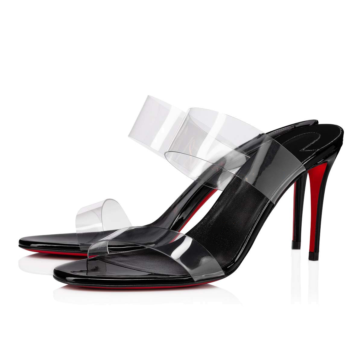 

2022 Red Bottom Sandals Womens Shoes Luxury Designer Brand Top Quality Mules Slides Patent Leather High Heel PVC EU35-43 Women Wedding Party Dresses