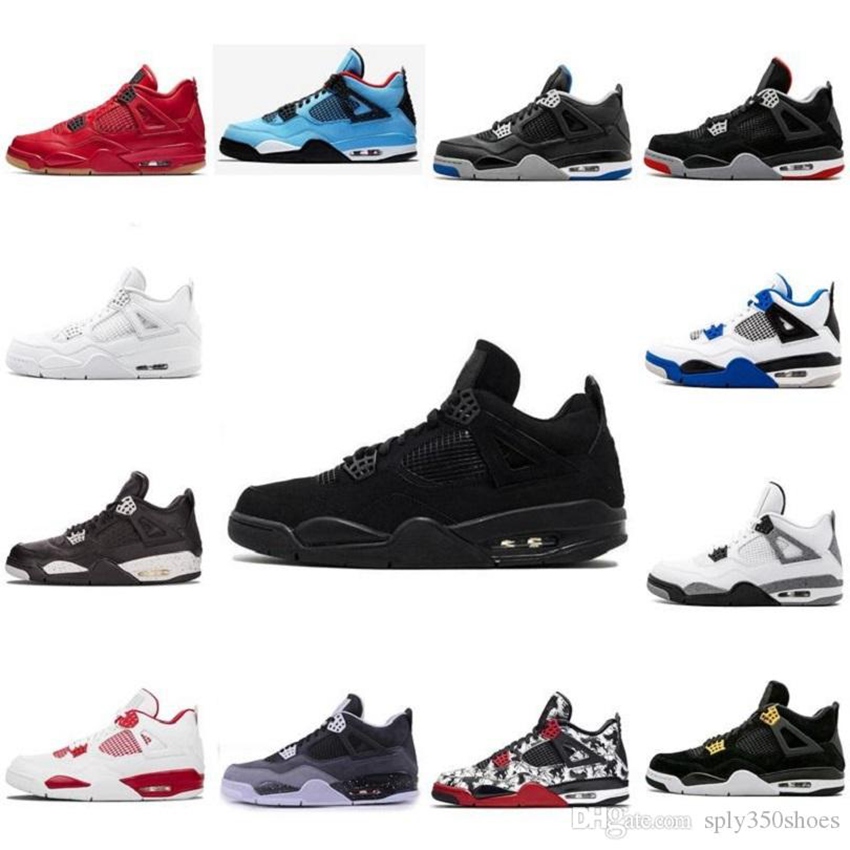 

Jorden 4 4s Jumpman basketball shoes metallic purple Black cat bred cactus jack fire red singles mens Sneakers women trainers size eur 40-46, 31