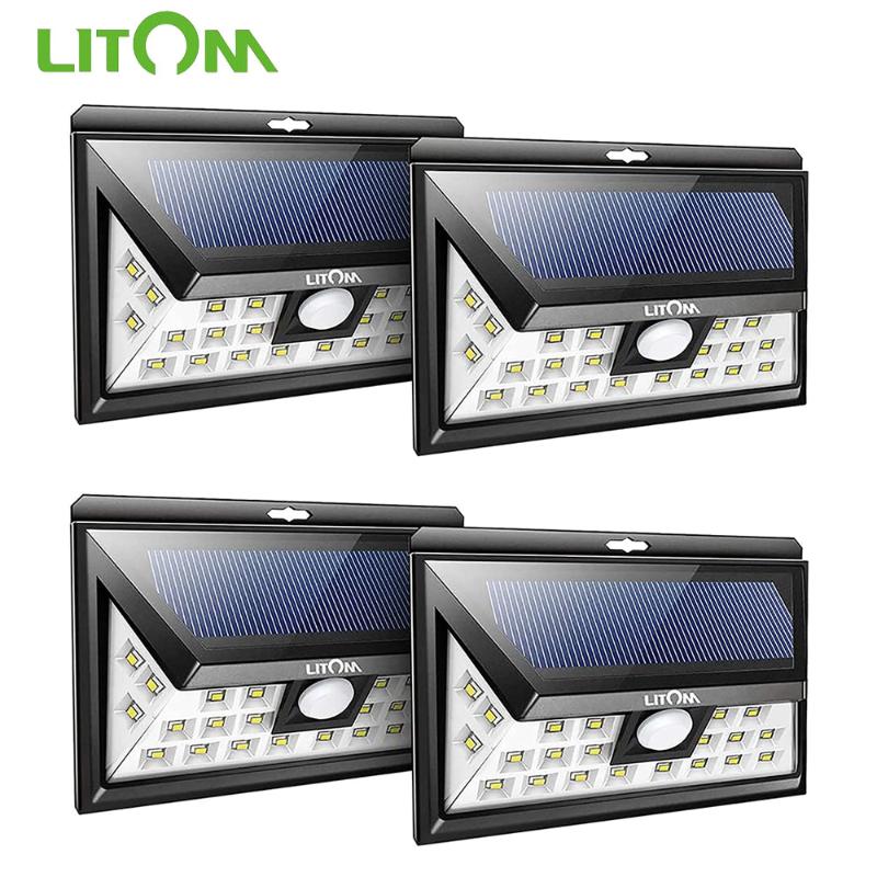 

Solar Lamps LITOM 3 Optional Modes Wireless Motion Sensor Light Original Outdoor Wall With 270° Wide Angle IP65 Waterproof
