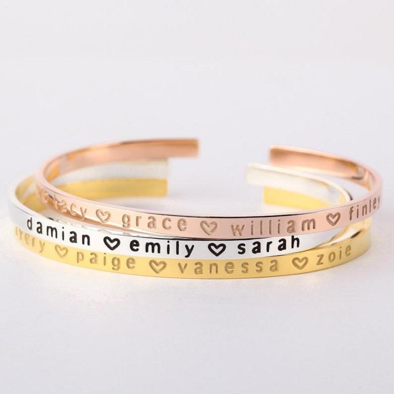 

Bangle Nana Bracelet With Grandchildren Names, Birthday Gift For Grandmother, Grandma Grandkids Names Personalized Jewely