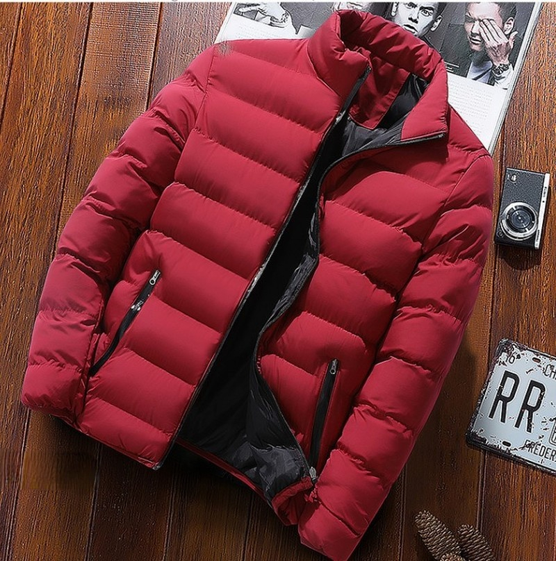 

Men's Padded Regular Coat Regular Fit Jacket Solid Colored Wine Black Navy