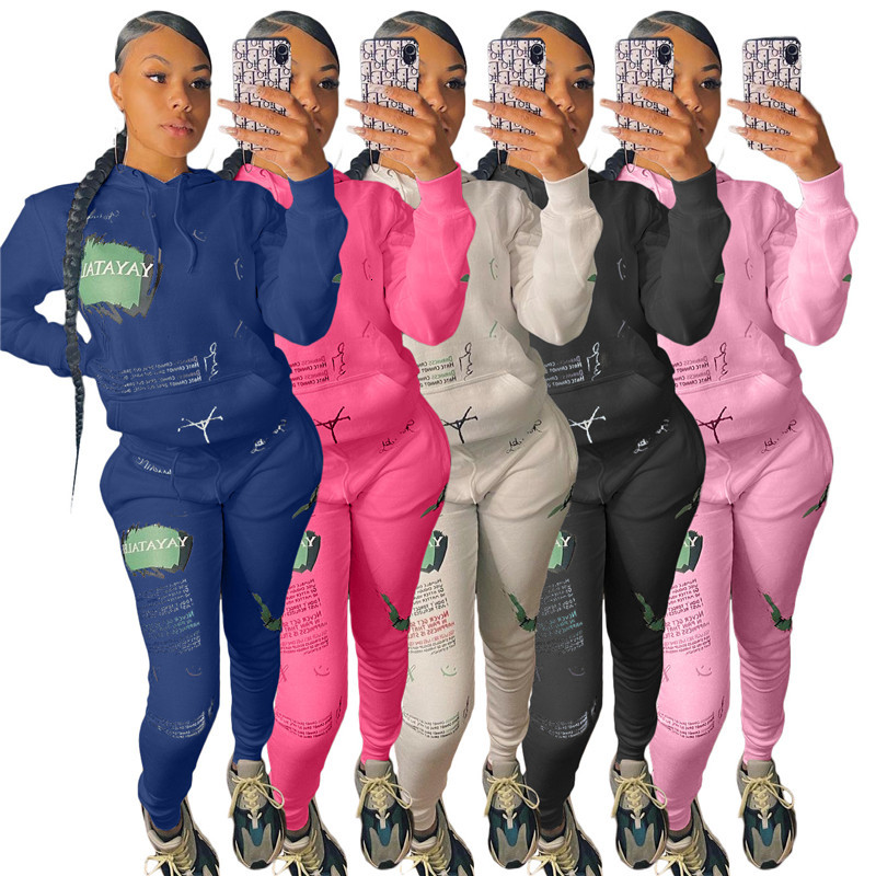 

2021 New Sweatsuit Two Piece Set Women Outfit Casual Hoodie Crop Top Sweatpants Winter Clothes Jogger Tracksuit Wholesale Dropshipping 3jjp, Black