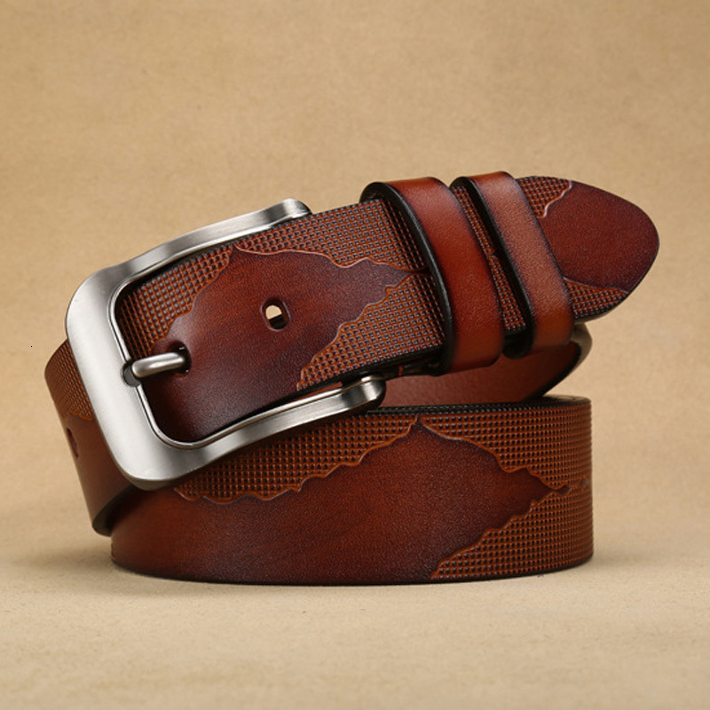 

2021 New Novelty Genuine Luxury Strap Male Cow Leather Belts for Men Pin Buckle High Quality Cowhide A2g2, Black