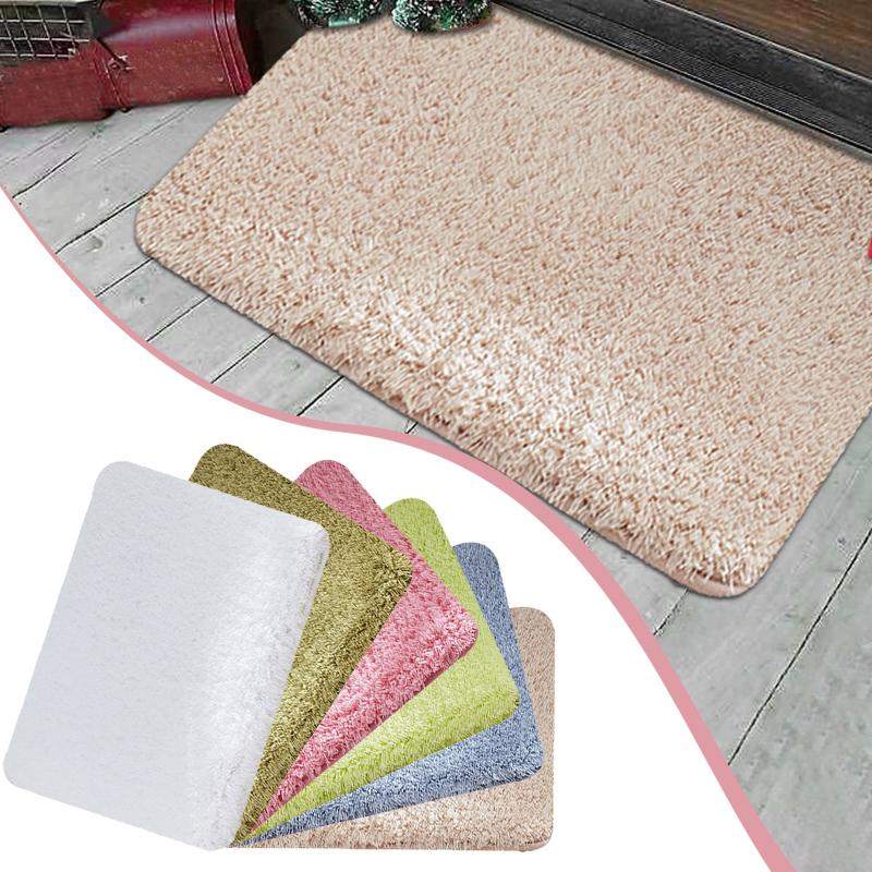 

Carpets 40x60cm Solid Color Lamb Carpet Living Room Indoor Porch Front Door Warm Mat Floor Non-slip Bathroom