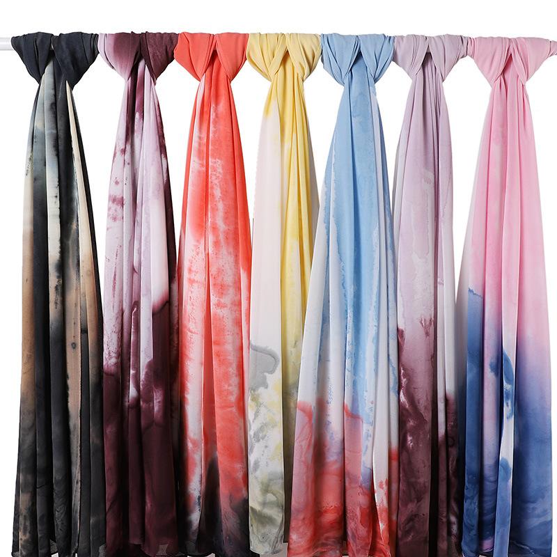 

Scarves Fashion Scarf Bubble Chiffon Tie-dye Ladies Scarfs Wrap Pashmina Stole Shawls Headband Foulard Femme Beach Towel