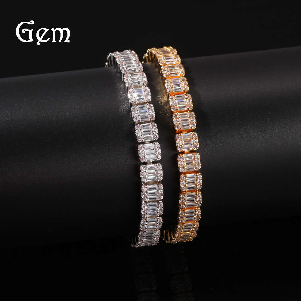 

Ins trapezoidal zircon hip hop Bracelet men's fashion hiphop jewelry