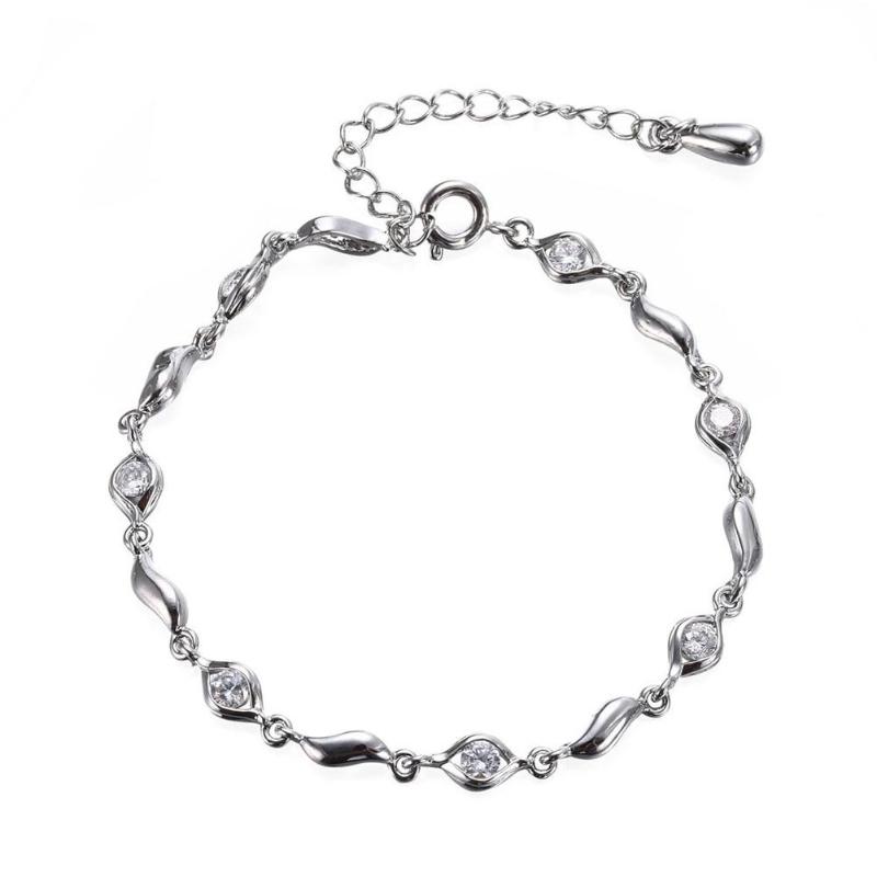 

Link, Chain Sangdo Women Silver Color Colorfor Rhinestone Chic Eye Zircon Stylish Hand Charm Bracelet