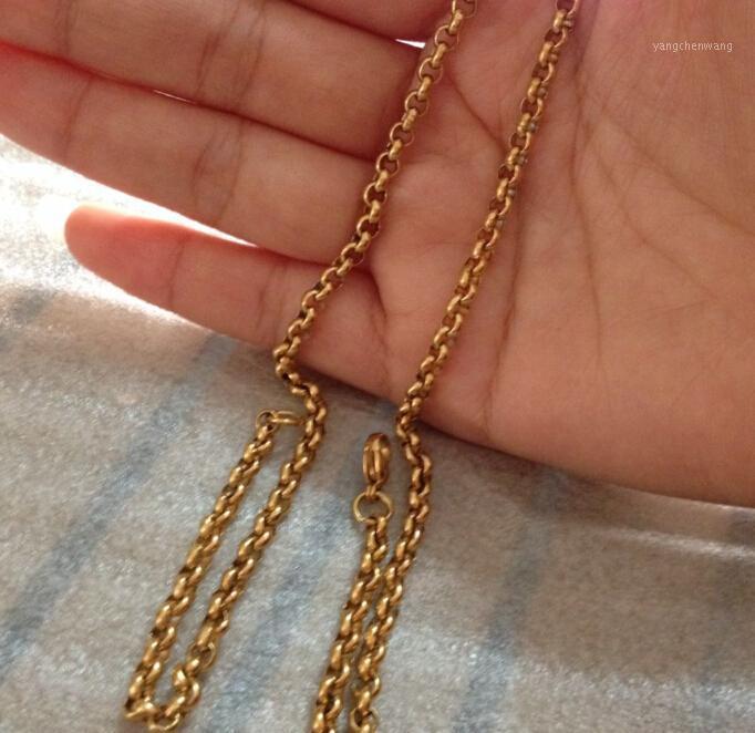 

Fate Love 8"-36" Customized Size 4 Width For Choose Gold Stainless Steel Fashion Round ROlo Chain Necklaces Never Fade Chains
